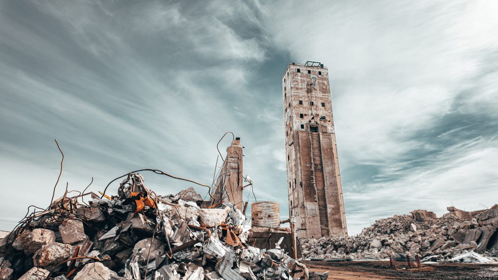 Controlled Demolition of a Grain Silo